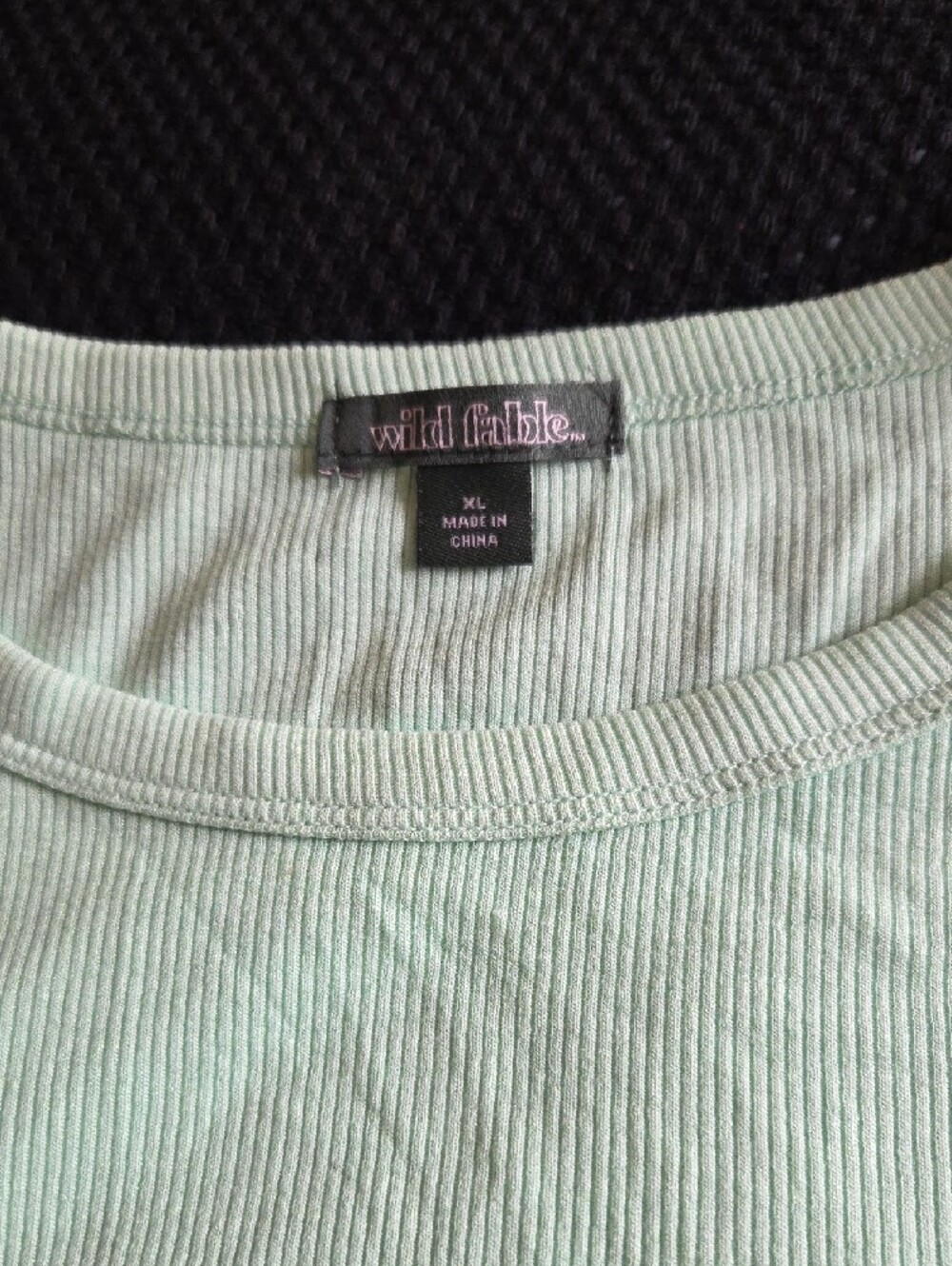 Xhilaration NWT Mint Green Ribbed Shell-Embroidered Tank - Picture 2 of 5